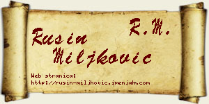 Rusin Miljković vizit kartica